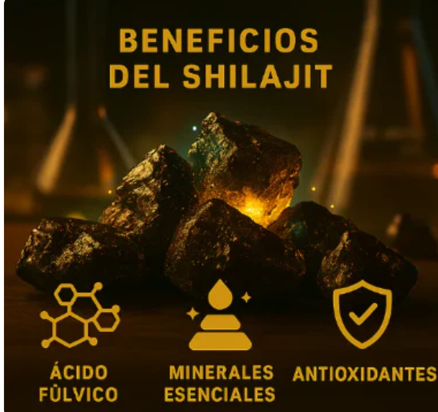 Shilajit Vive ama ➡️ Resalta la forma del corazón y el beneficio emocional + físico.